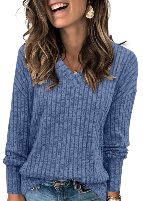 EVELYN | Women V Neck Oversized Lightweight Knit Sweater