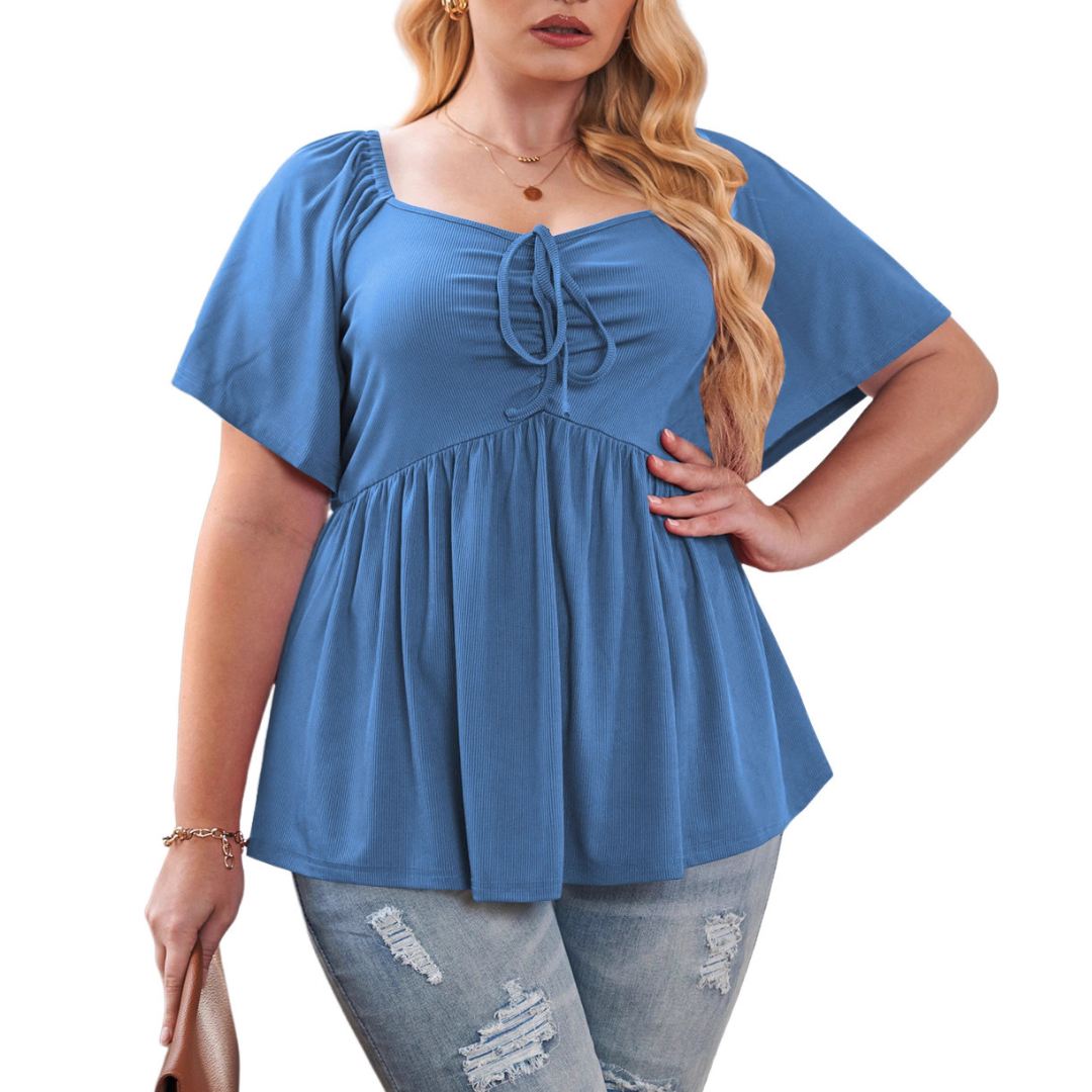 SERENE | Stylish Plus Size Sweetheart Neck Blouse