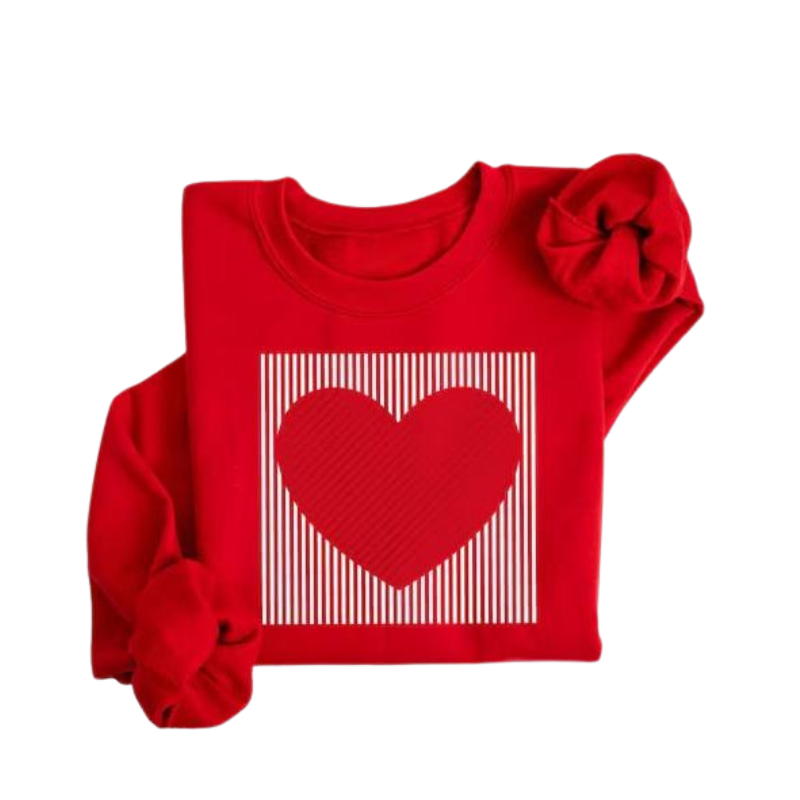 MAGGIE | Cute Retro Heart Valentine's Sweatshirt
