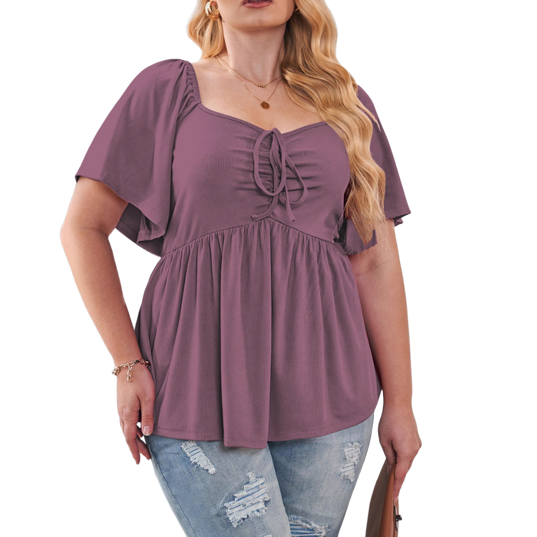 SERENE | Stylish Plus Size Sweetheart Neck Blouse