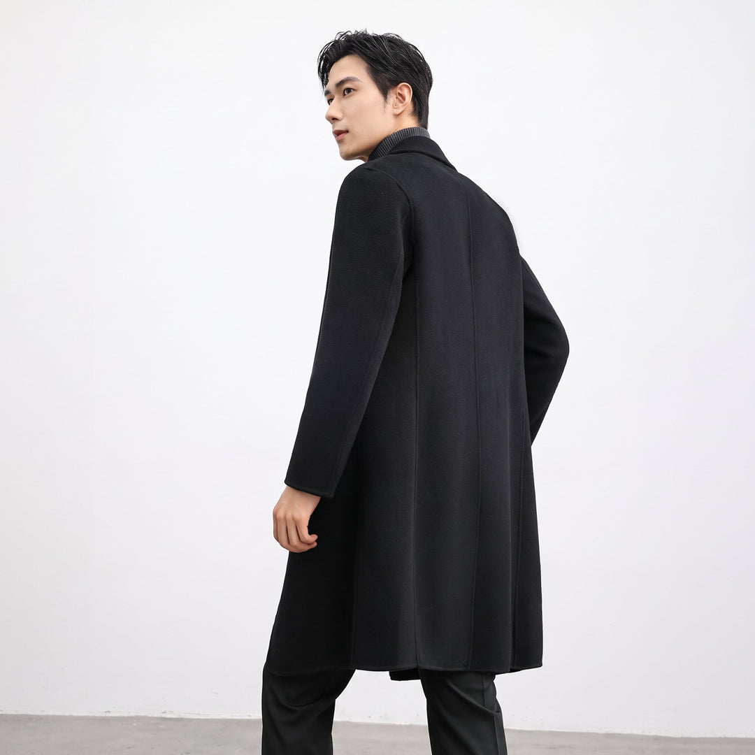 Caban croisé hiver homme, droit double boutonnage classe