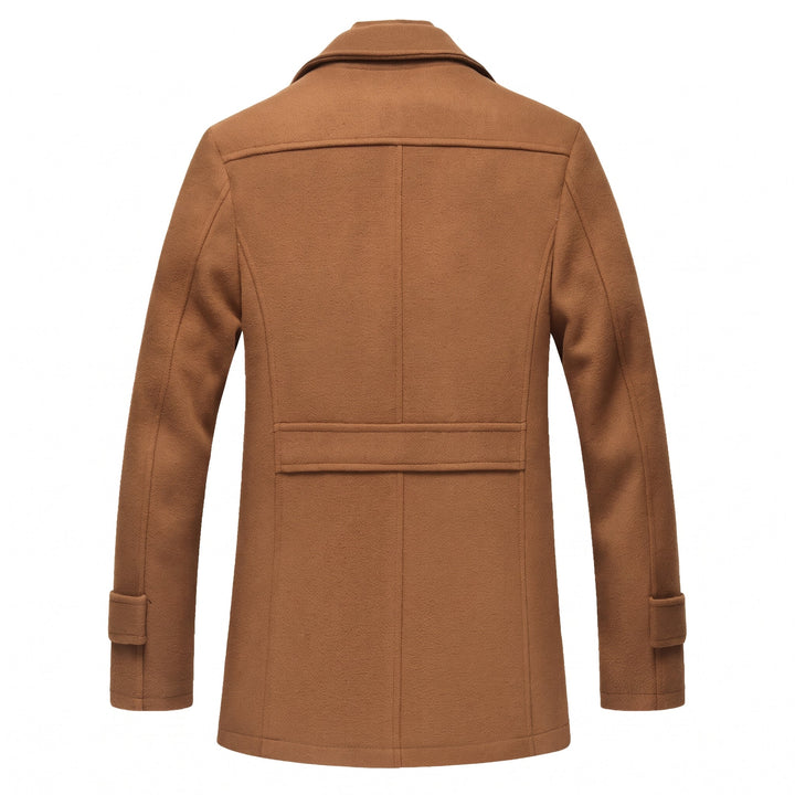 Caban mi long hiver homme, col montant matelassé droit
