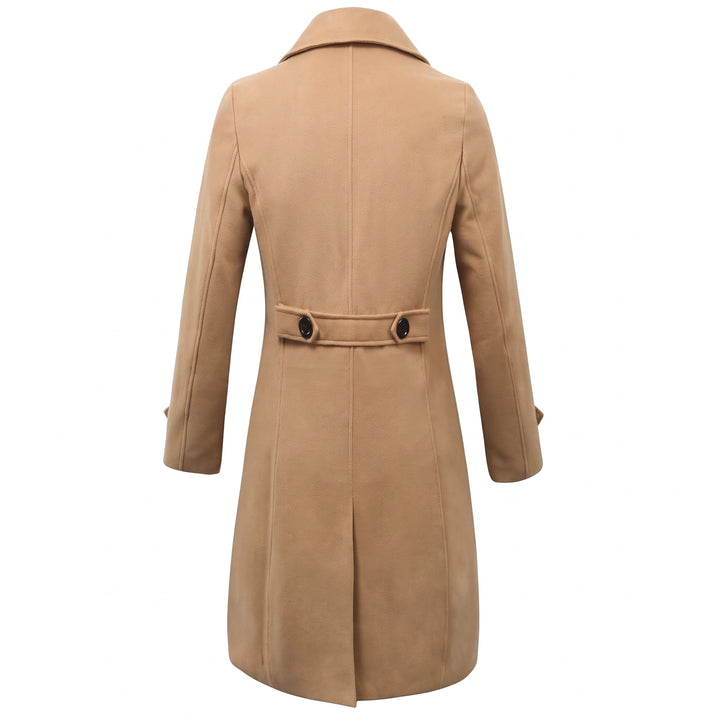 Trench long hiver homme, croisé masculin col cranté pattes de poignet