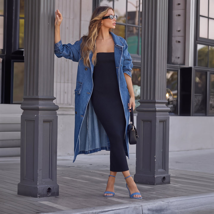 Trench long oversize femme, ceinturé manches raglan col à revers