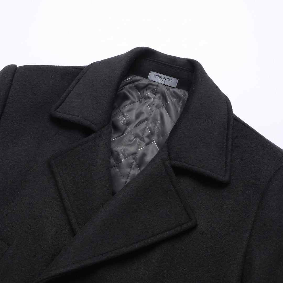Trench long hiver homme, oversize droit masculin col tailleur
