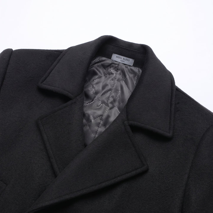 Trench long hiver homme, oversize droit masculin col tailleur