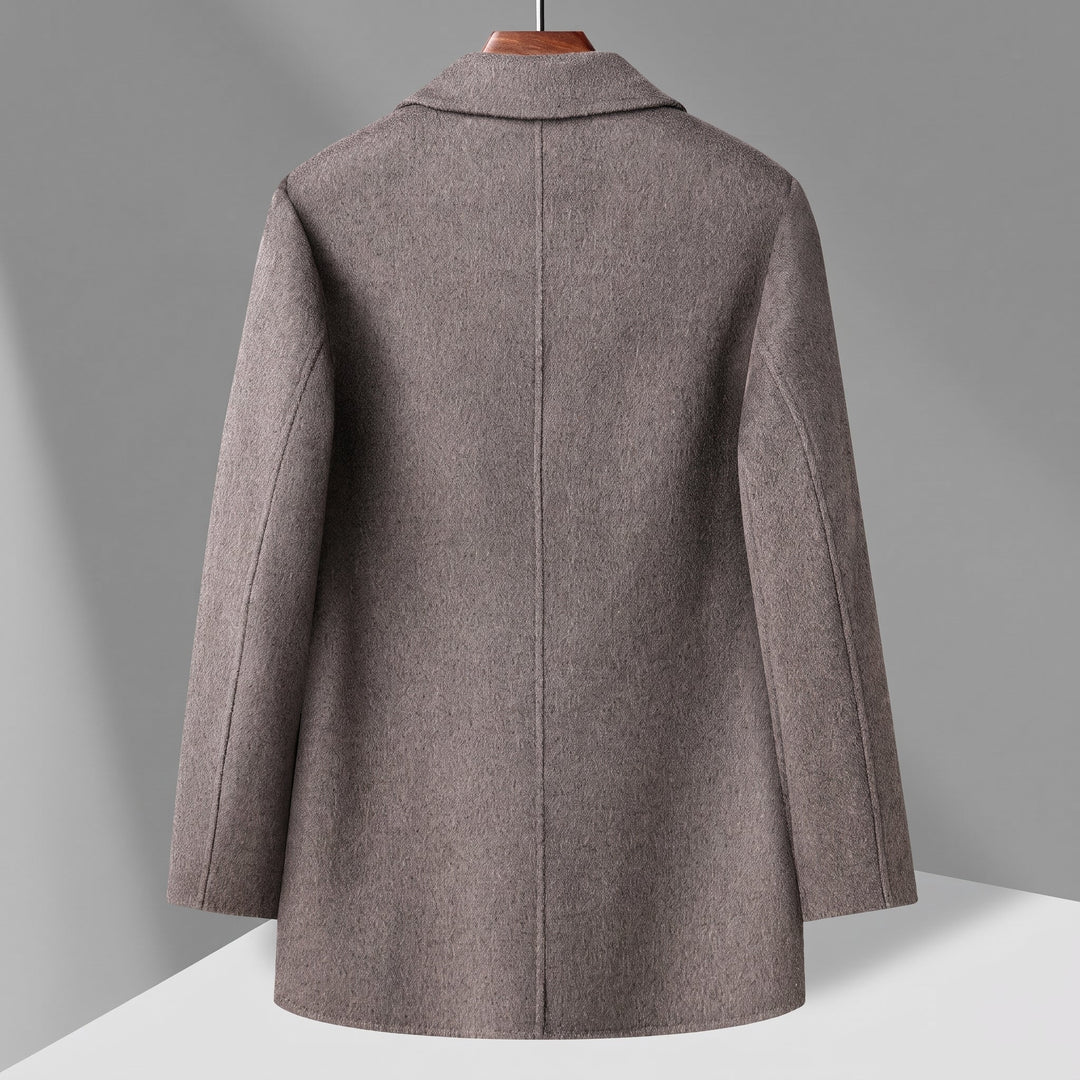 Caban croisé hiver homme, double boutonnage revers crantés