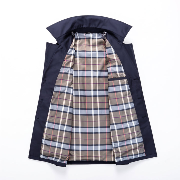 Trench mi long hiver homme, cintré droit classe slim fit masculin
