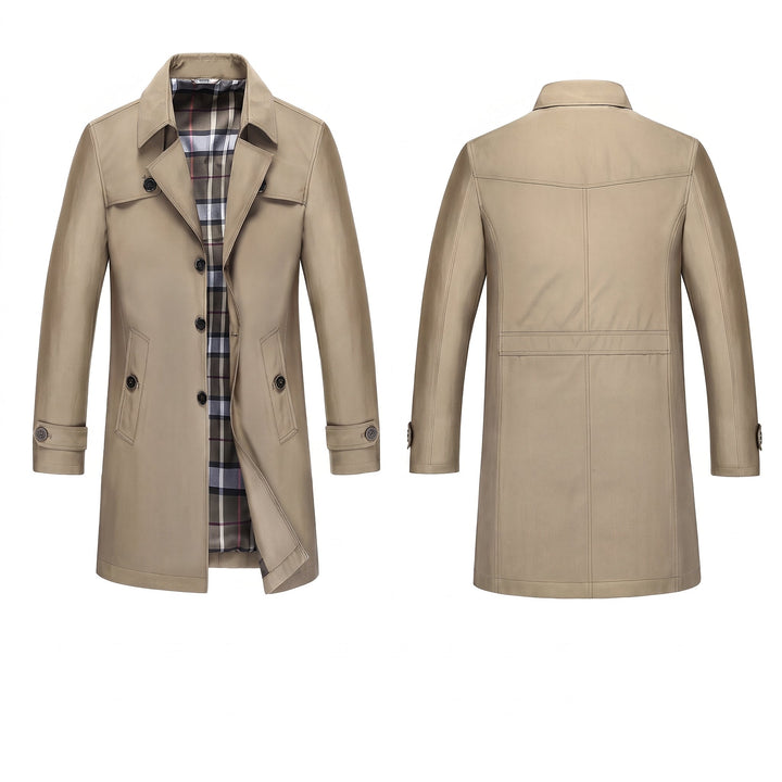 Trench mi long hiver homme, cintré droit classe slim fit masculin