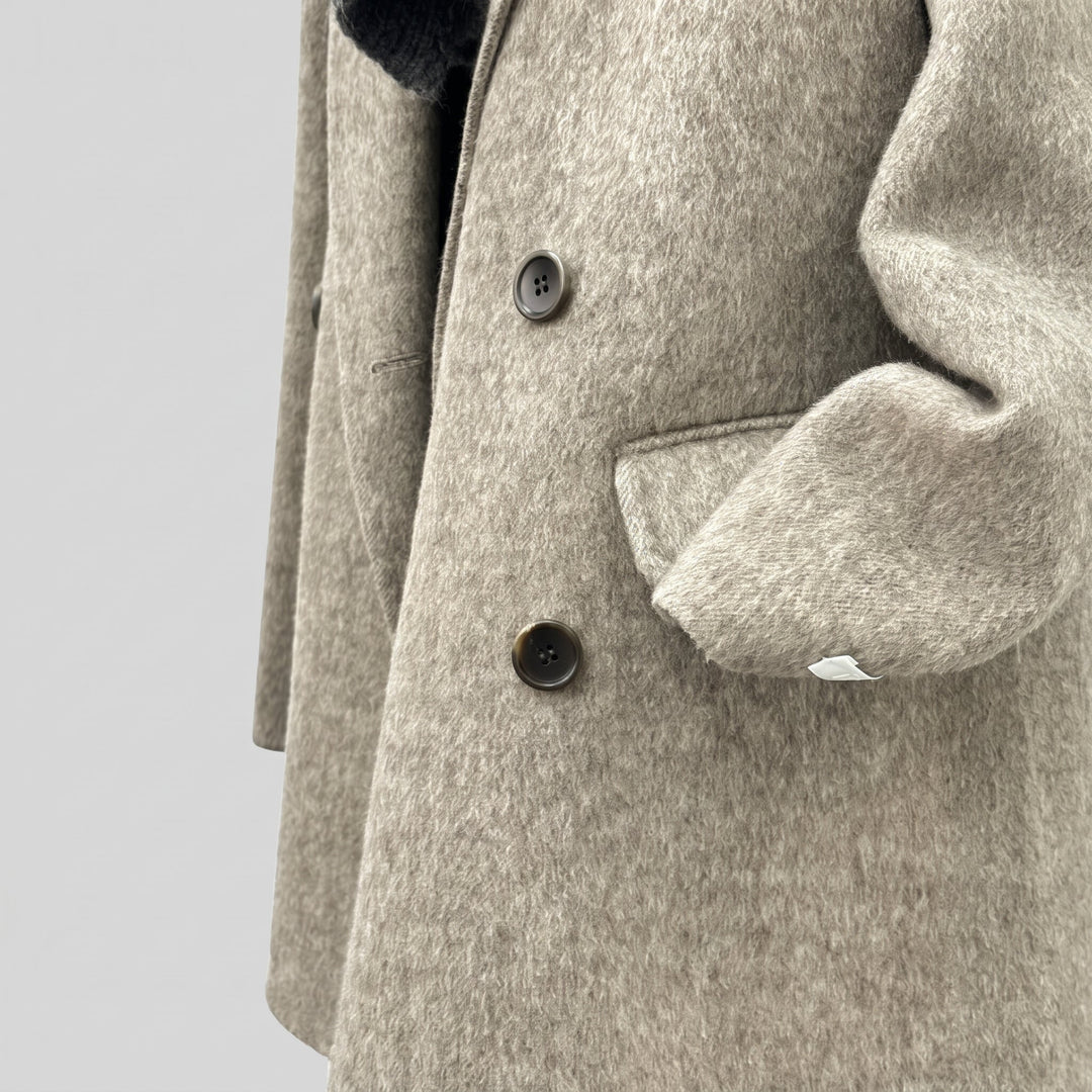 Caban oversize hiver femme, droit double boutonnage croisé