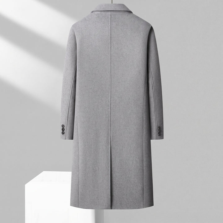 Trench long hiver homme, croisé classe masculin revers en pointe