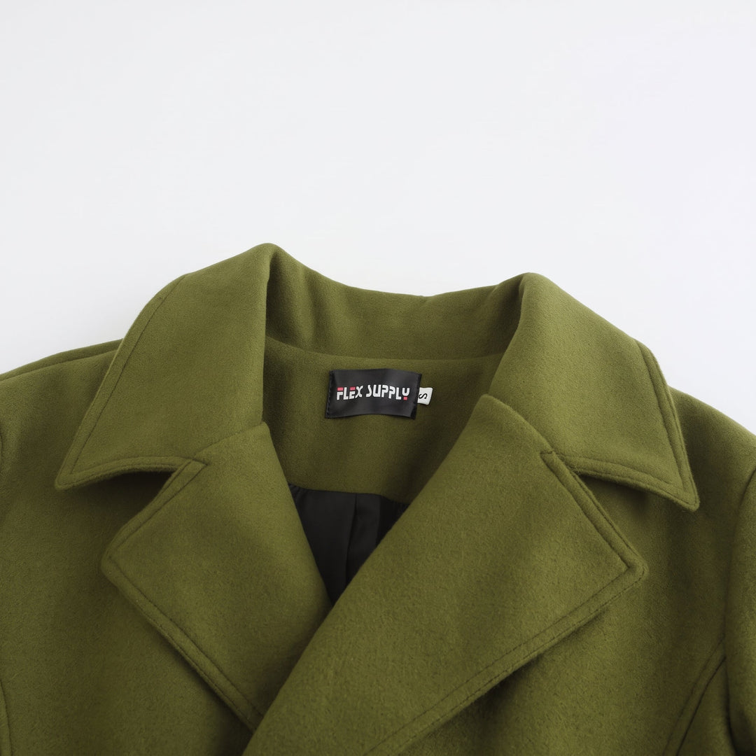 Caban croisé hiver homme, mi long double boutonnage