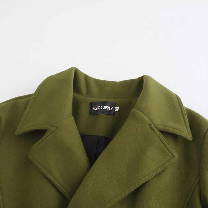 Caban croisé hiver homme, mi long double boutonnage