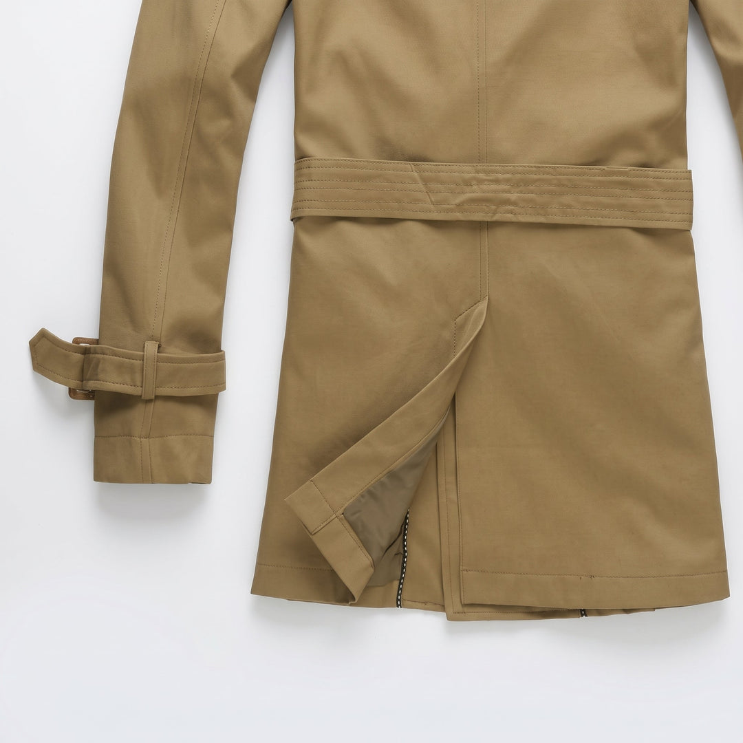Trench court croisé homme, cintré classe ceinturé slim fit