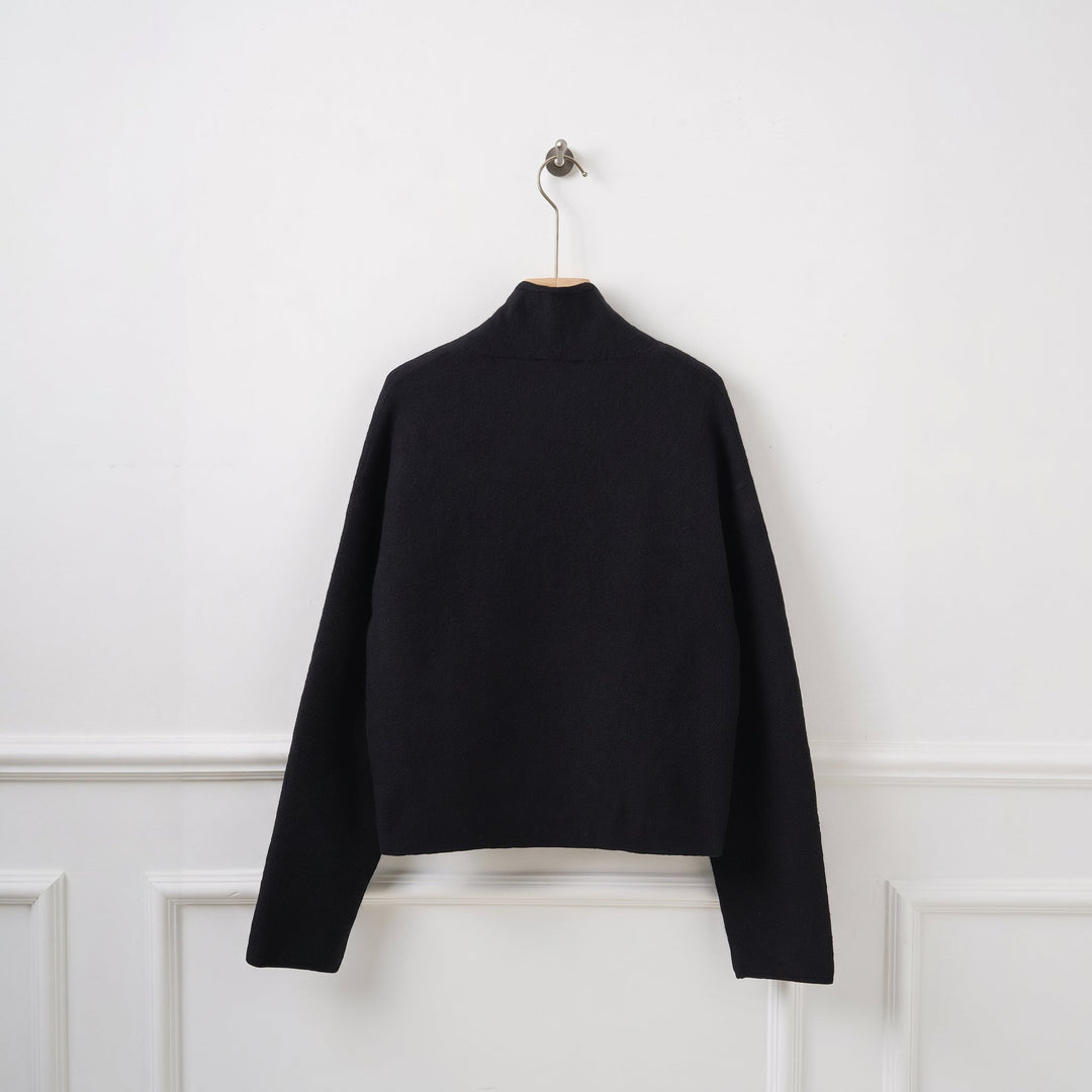 Caban court hiver femme, oversize croisé épaules tombantes