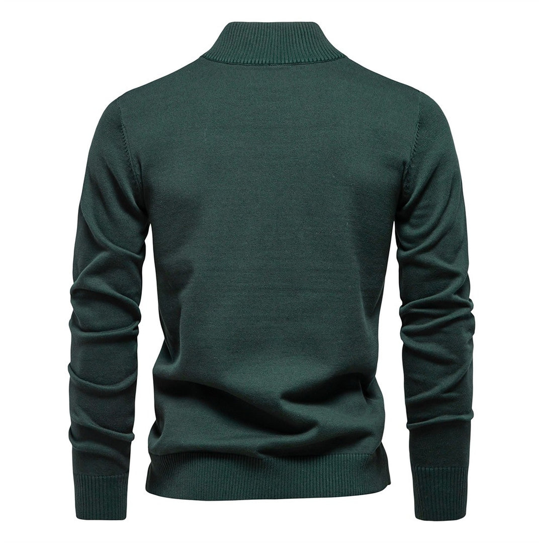 Pull camionneur homme, maille ajustée à col montant