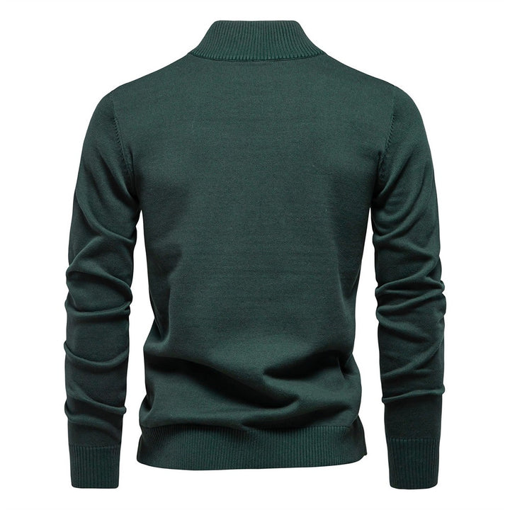 Pull camionneur homme, maille ajustée à col montant