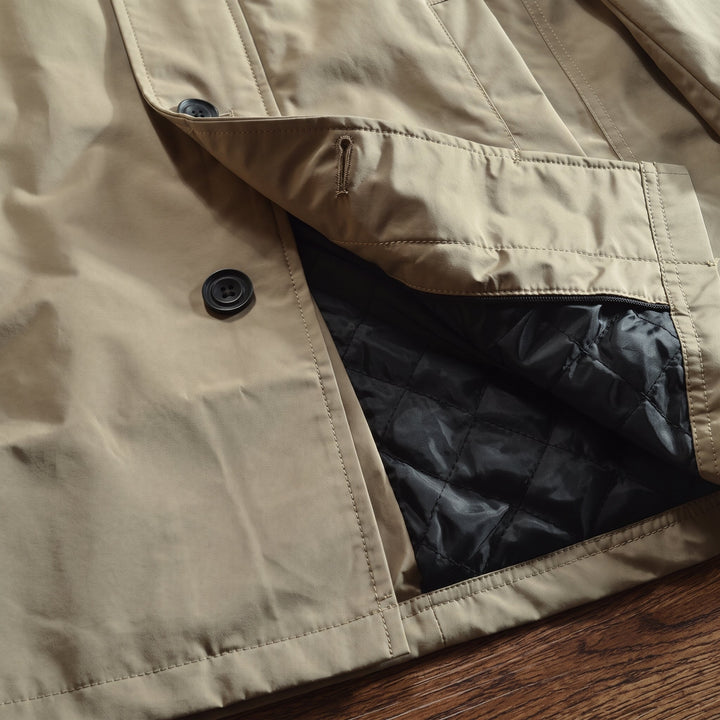 Trench mi long hiver homme, matelassé droit masculin mac
