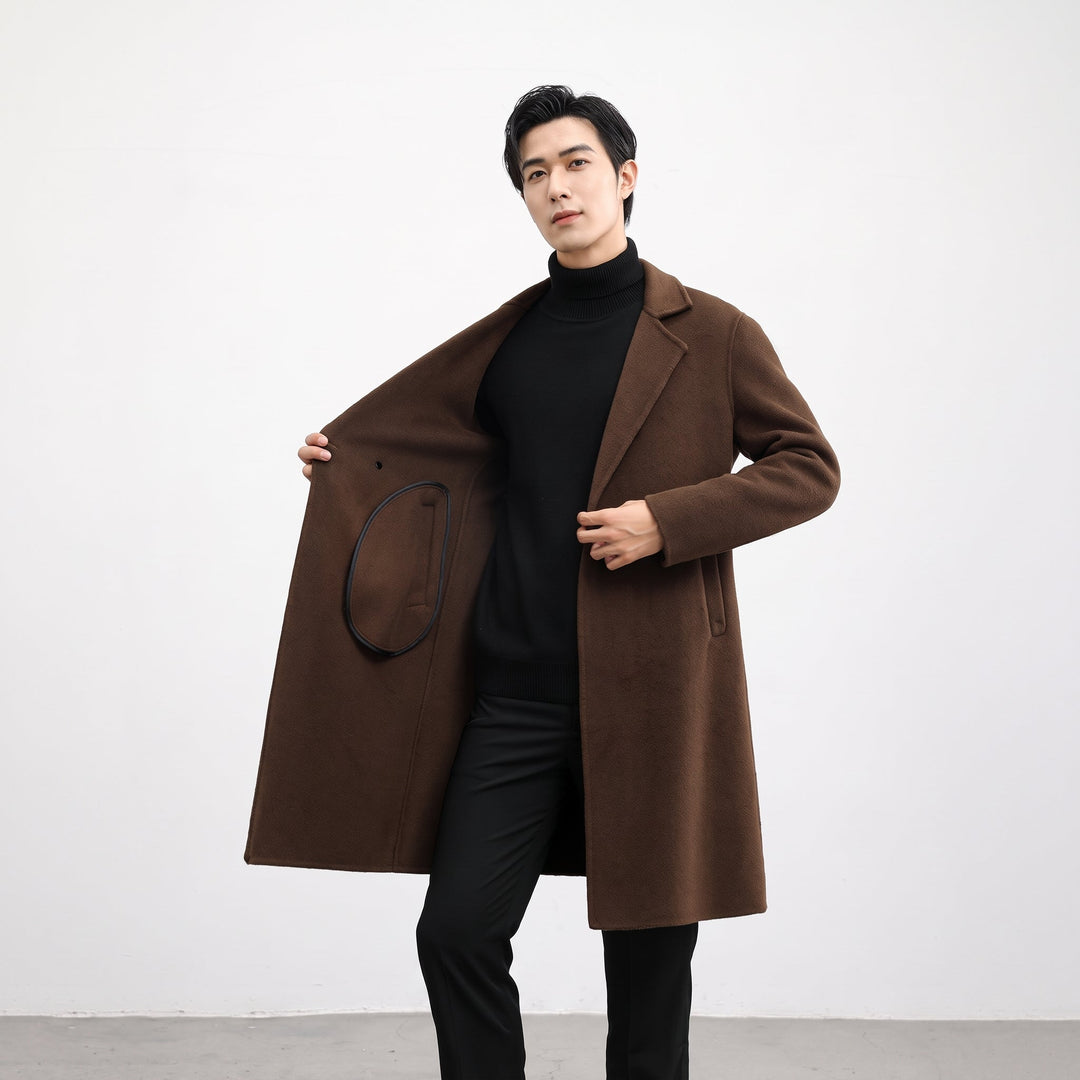 Caban croisé hiver homme, droit double boutonnage classe
