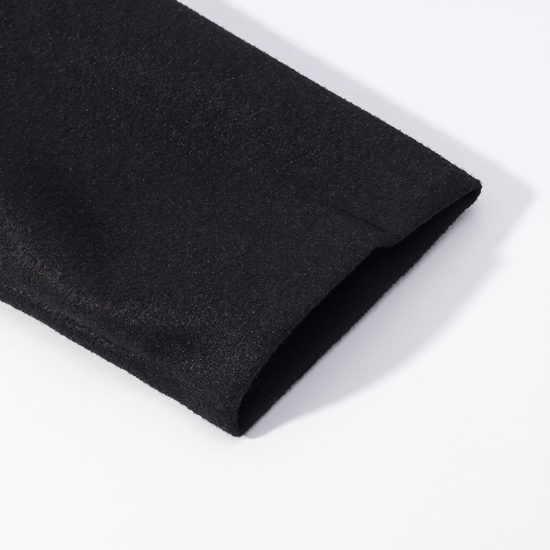 Caban court oversize femme, col montant croisé droit épaules tombantes