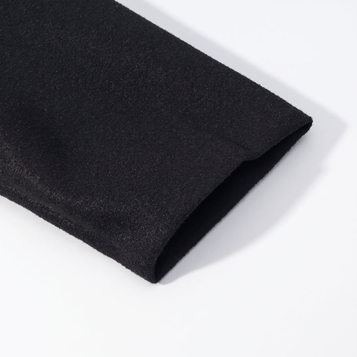 Caban court oversize femme, col montant croisé droit épaules tombantes
