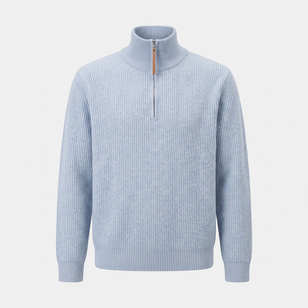 Pull camionneur homme, maille côtelée oversize à col montant