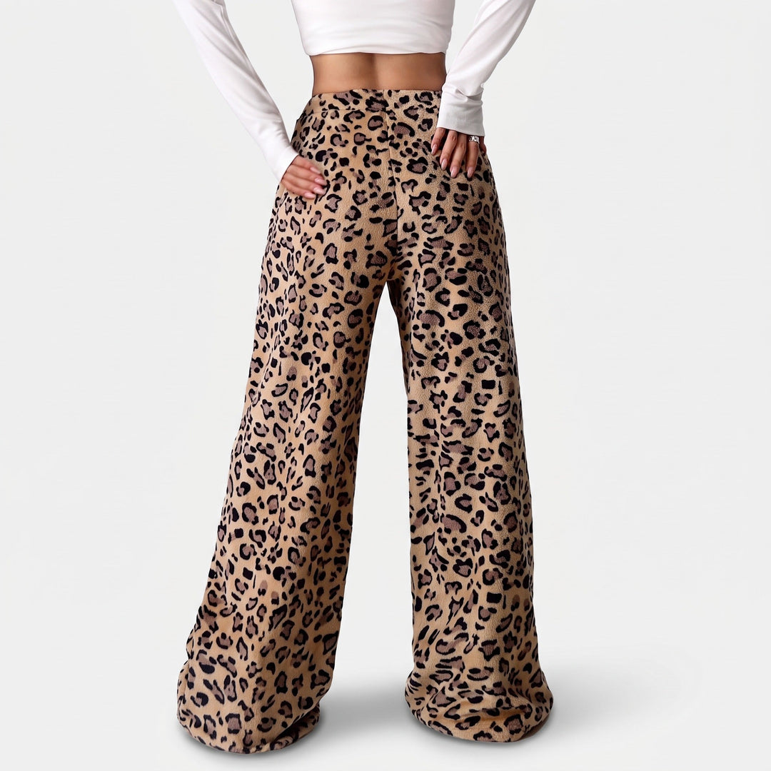 Jogging femme large oversize baggy, peluche imprimée et nœud ruban noir