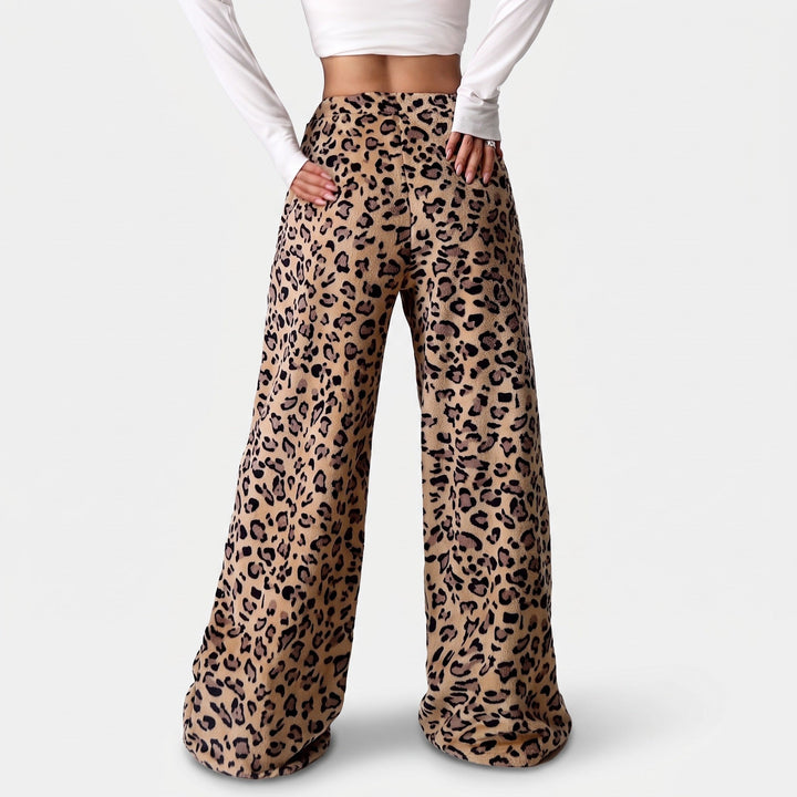 Jogging femme large oversize baggy, peluche imprimée et nœud ruban noir