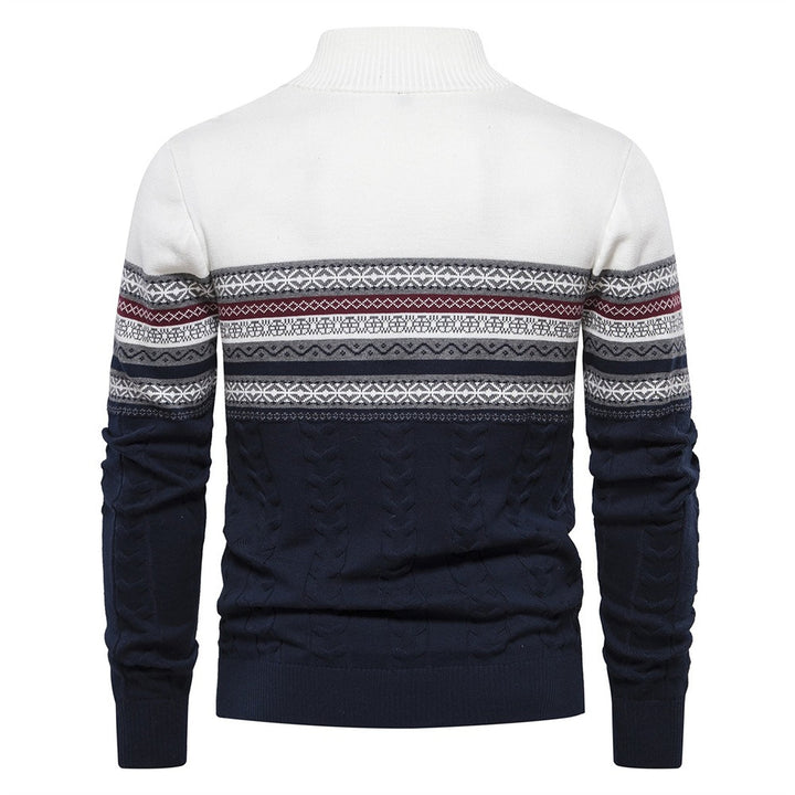 Pull camionneur homme, maille torsadée ample à col montant