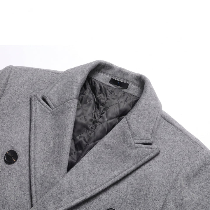 Trench long hiver homme, croisé classe masculin revers en pointe