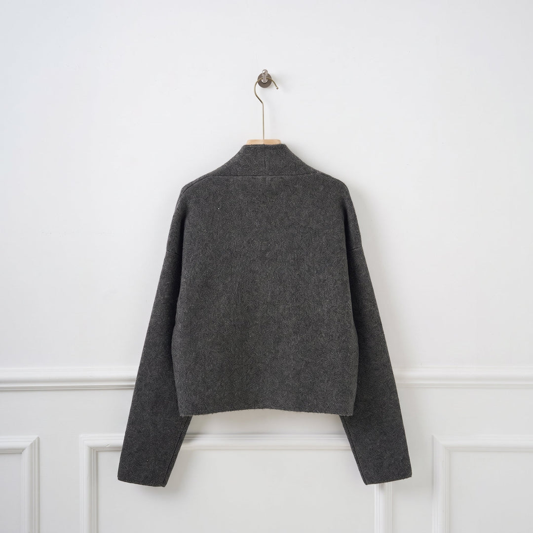 Caban court hiver femme, oversize croisé épaules tombantes