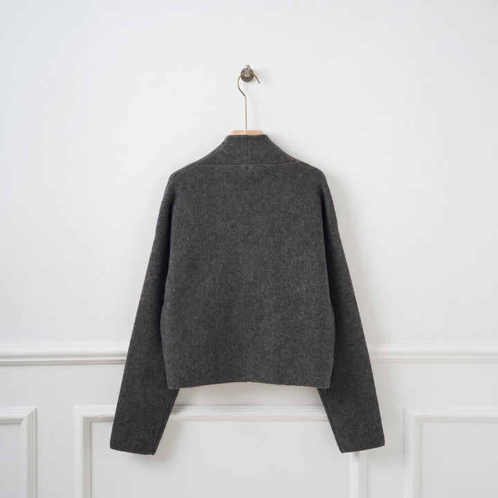 Caban court hiver femme, oversize croisé épaules tombantes