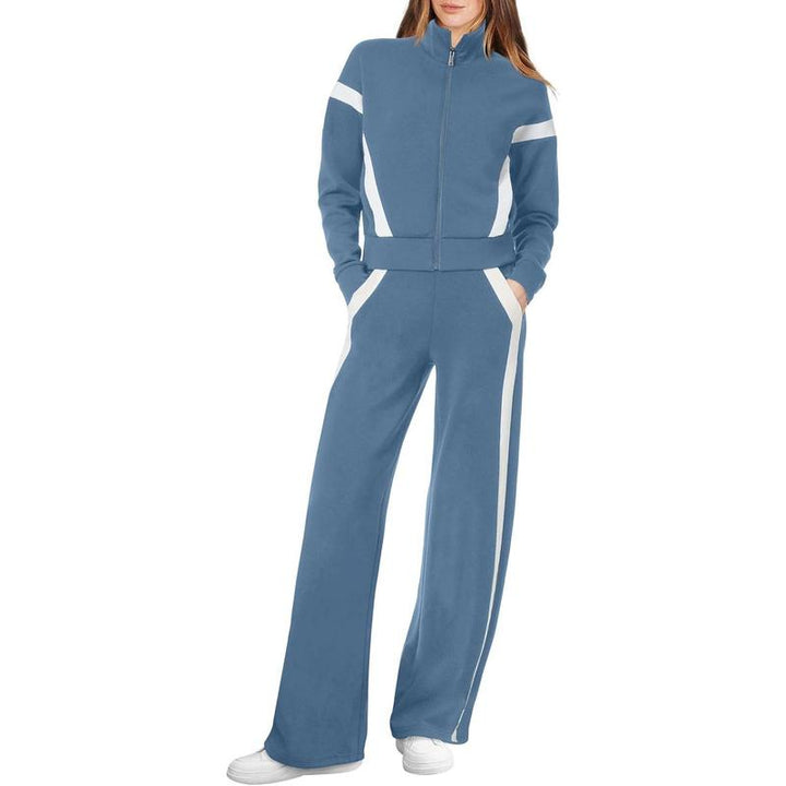 ARIANA | Women’s Sporty Zip Up Sweatsuit & Wide Leg Pants Set