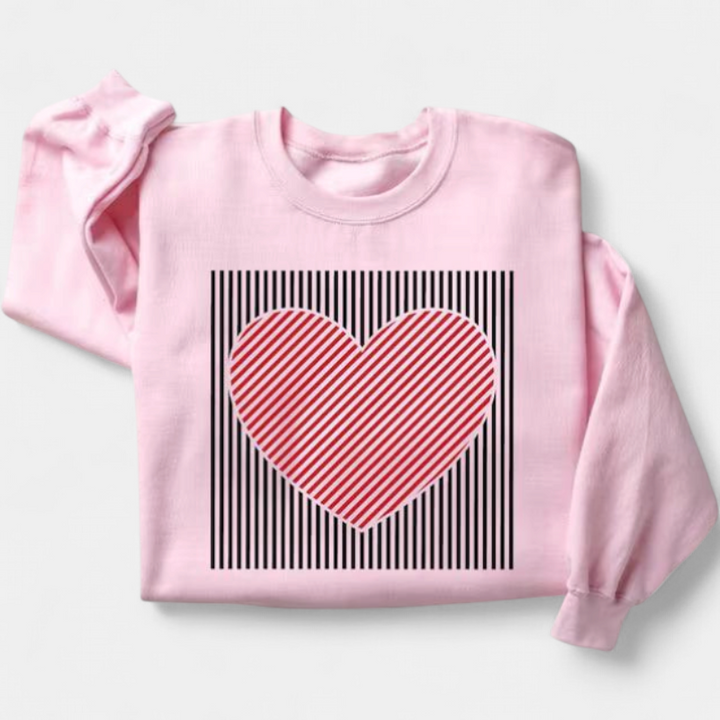 MAGGIE | Cute Retro Heart Valentine's Sweatshirt