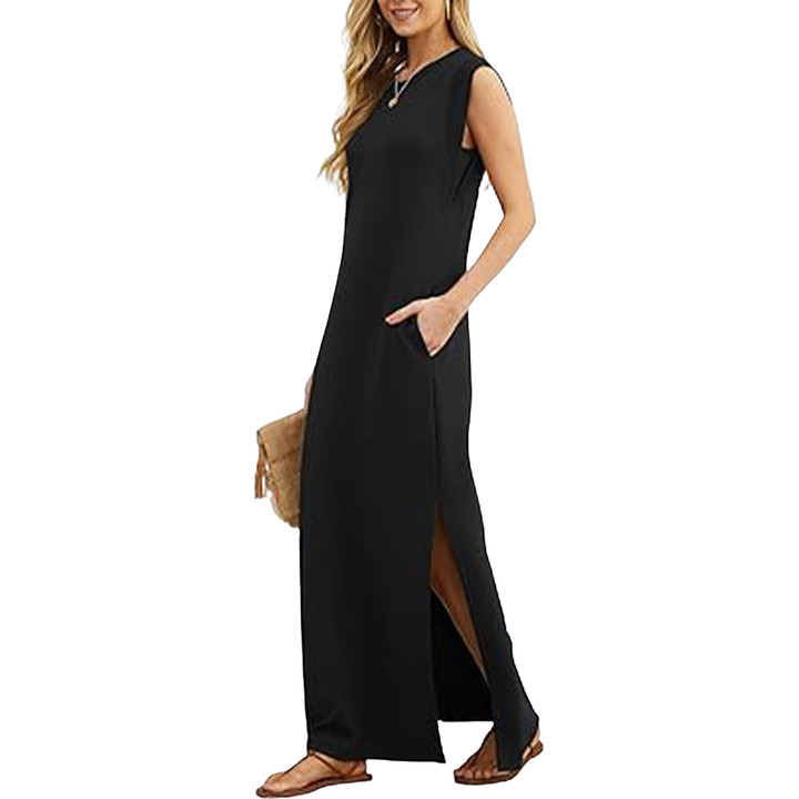 RIANE | Classic Loose Sleeveless Beach Maxi Dress
