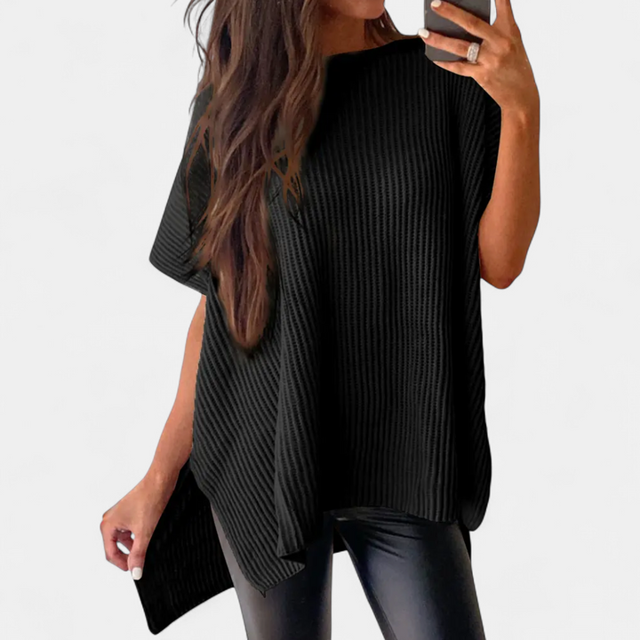 BRITTA | Relaxed Ribbed Knit Pullover Top