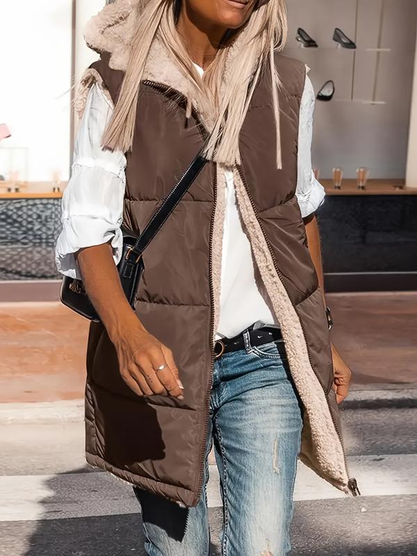 LUCY | Cozy Sleeveless Woven Jacket with Hood for Winter Wear