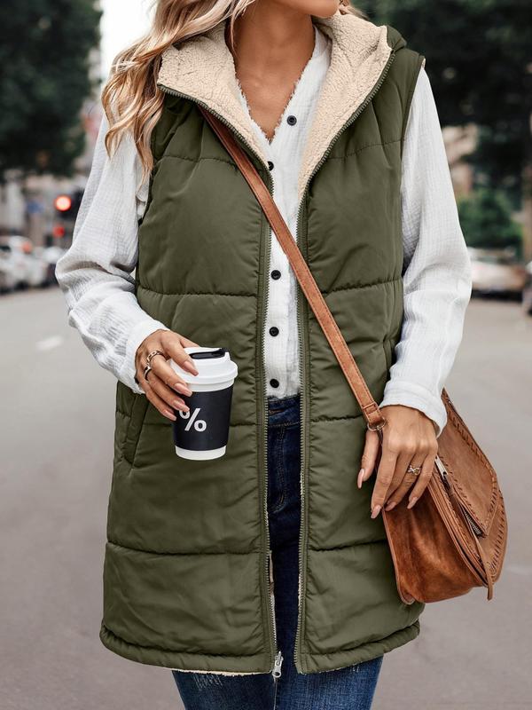LUCY | Cozy Sleeveless Woven Jacket with Hood for Winter Wear