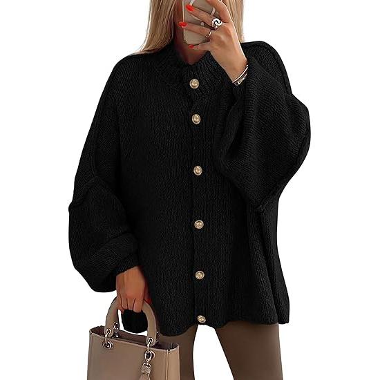 OLIVIA | Women Chunky Knit Button Down Cardigan Jacket