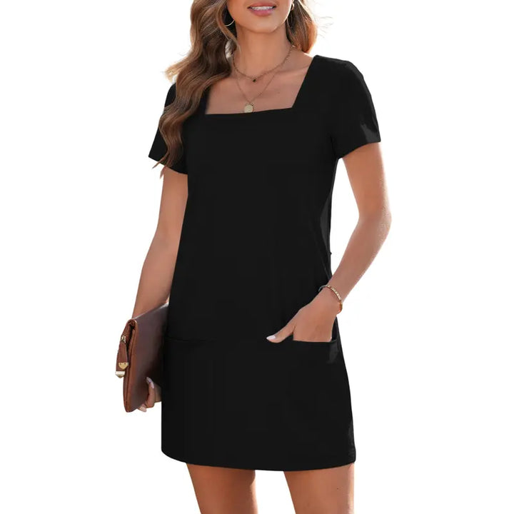 SUSAN | Minimalist Square Neck Mini Dress