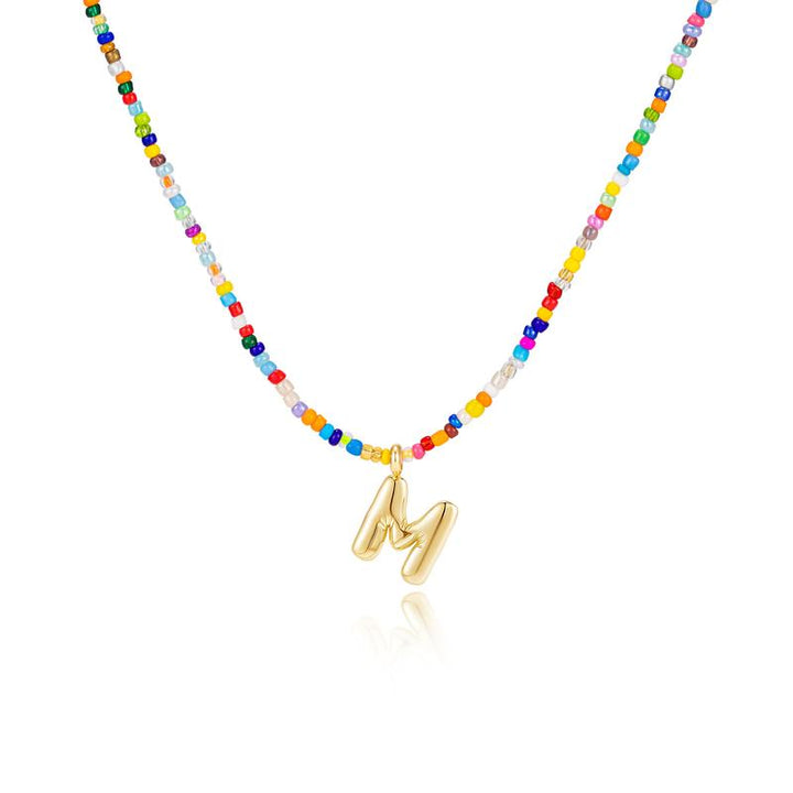 MACY | Colorful Bubble Letter Necklace