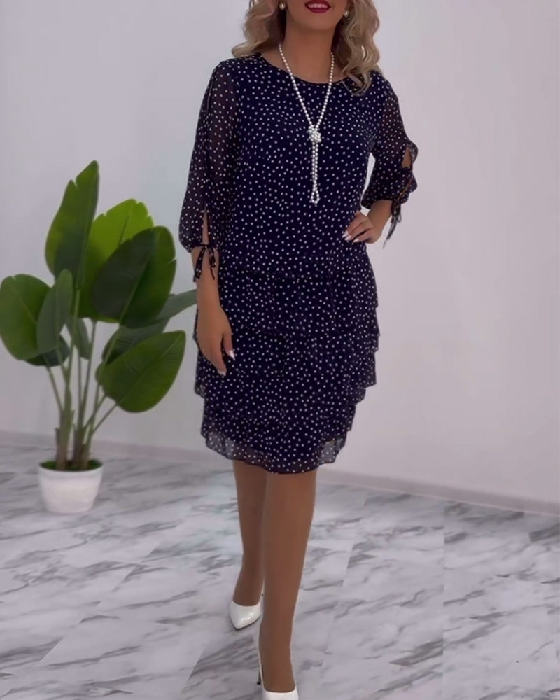 ELINA | Dotted Elegance Dress