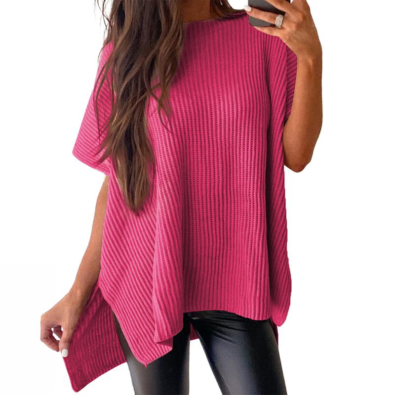 JANINE | Women Quarter Zip Rib Knit Pullover Sweater