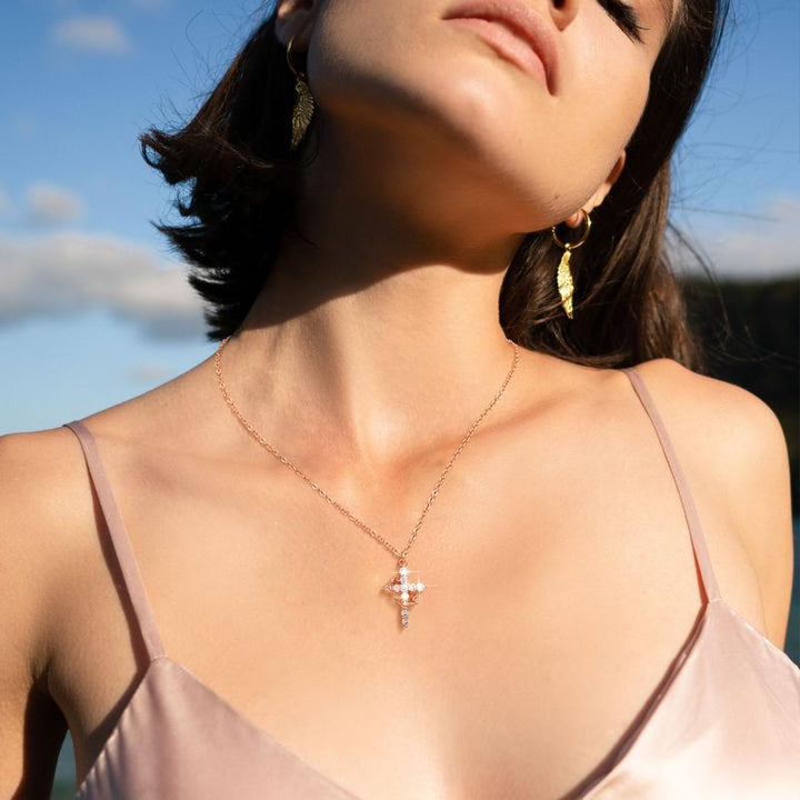 CLARISSE | Classic Cross & Crown Necklace
