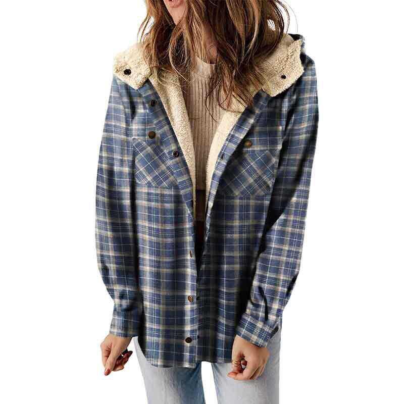 AMELIA | Women’s Plaid Hooded Flannel Jacket for Autumn & Winter