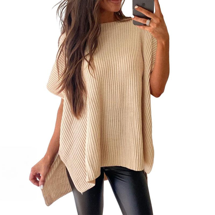 JANINE | Women Quarter Zip Rib Knit Pullover Sweater