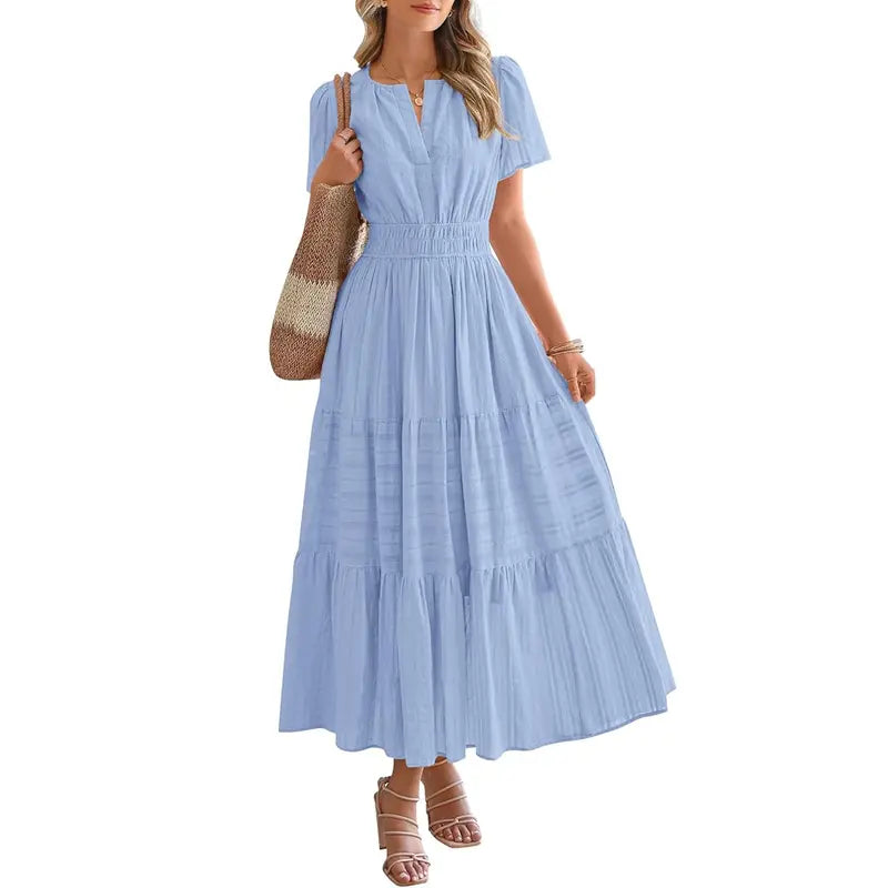 HELENA | Casual Summer V-Neck Maxi Dress