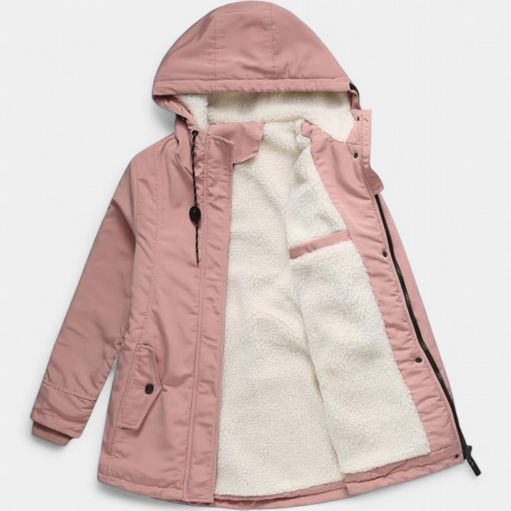 AMINA | Thick Winter Coat with Hood and Quilted Lining for Winter Warmth
