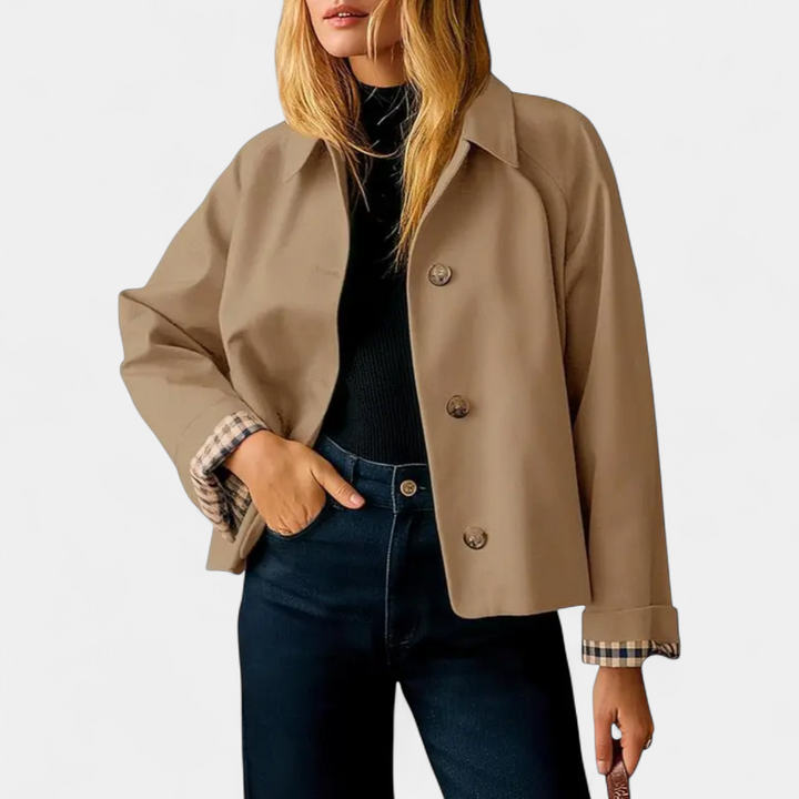 HARLOW | Relaxed Cropped Windbreaker Trench Coat