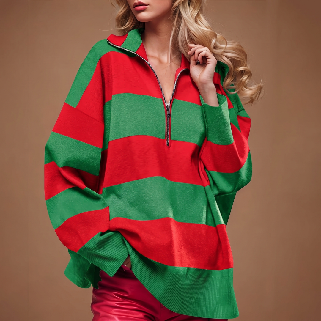 Rayé rouge et vert